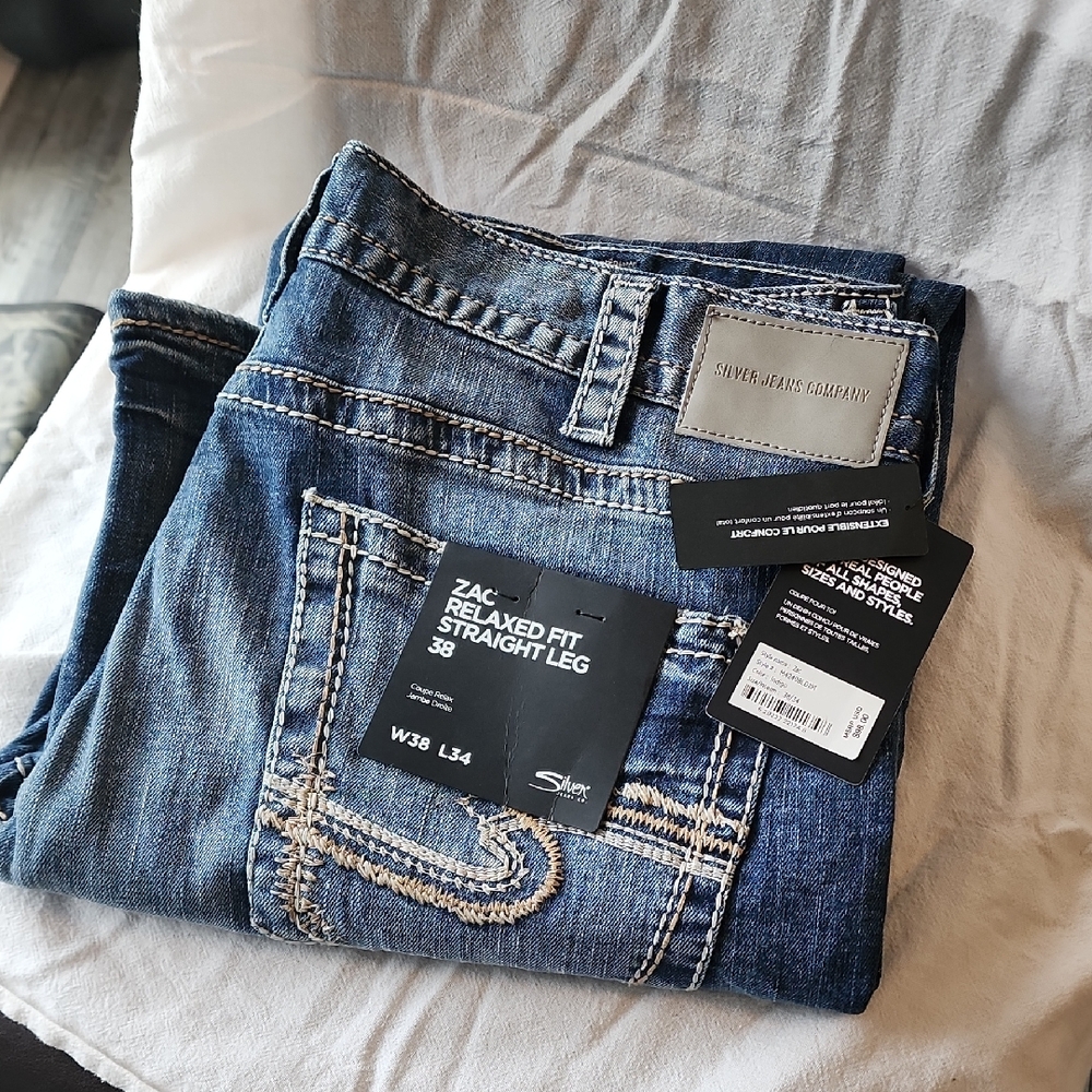 Silver Jeans Zac Relaxed Fit Denim Sraight Leg